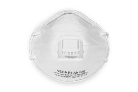 фото респиратор vega r1 air flap (ffp1) с клапаном (10 шт)